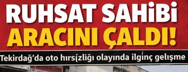 Muratlıda Oto Hırsızlığı, Ruhsat Sahibi Kendi Aracını Çaldı