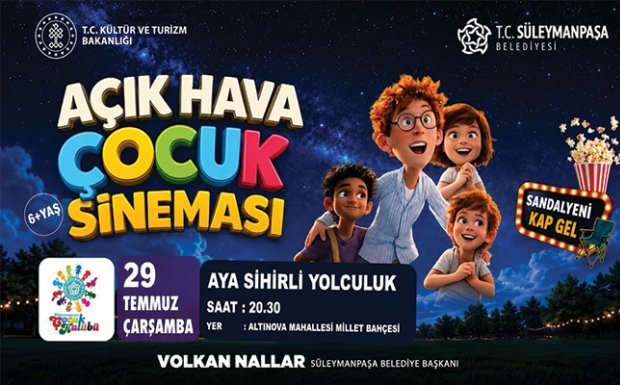 Süleymanpaşa`da Yazlık Sinema Keyfi Çocuklar İçin Geliyor
